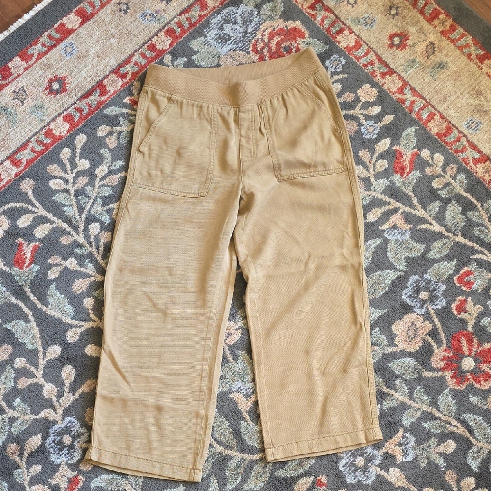 St. John's Bay Wide-Leg Corduroy Pull-On Pants in Tan
